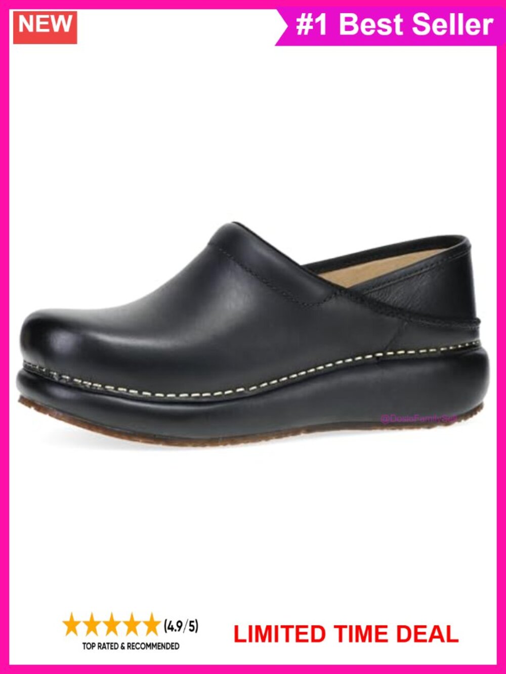 Dansko Platform Pro Slip Resistant Clog Memory Foam Work Shoe
